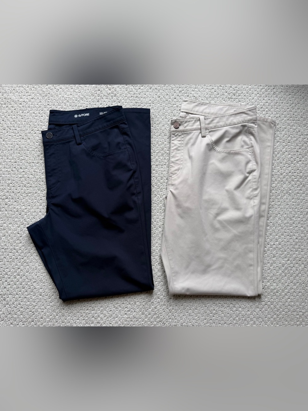 G/FORE Tour 5-Pocket 4-Way Stretch Straight Leg Pant 34x32 Navy & Khaki - 2 pair